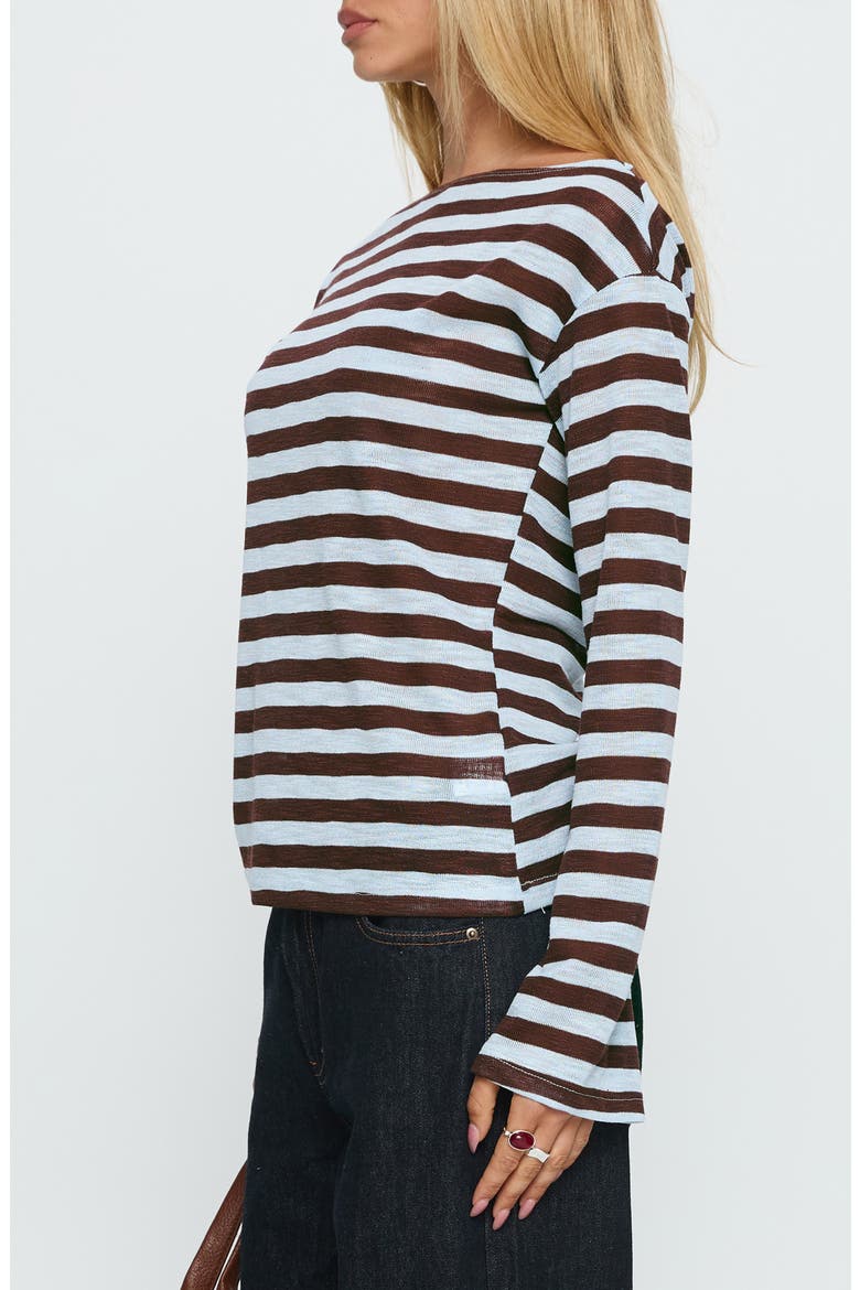 Bateau Neck Stripe Knit Top, Alternate, color, BLUE STRIPE