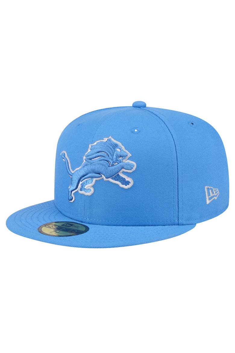 Men's New Era Blue Detroit Lions Omaha 59FIFTY Fitted Hat, Main, color, Blue