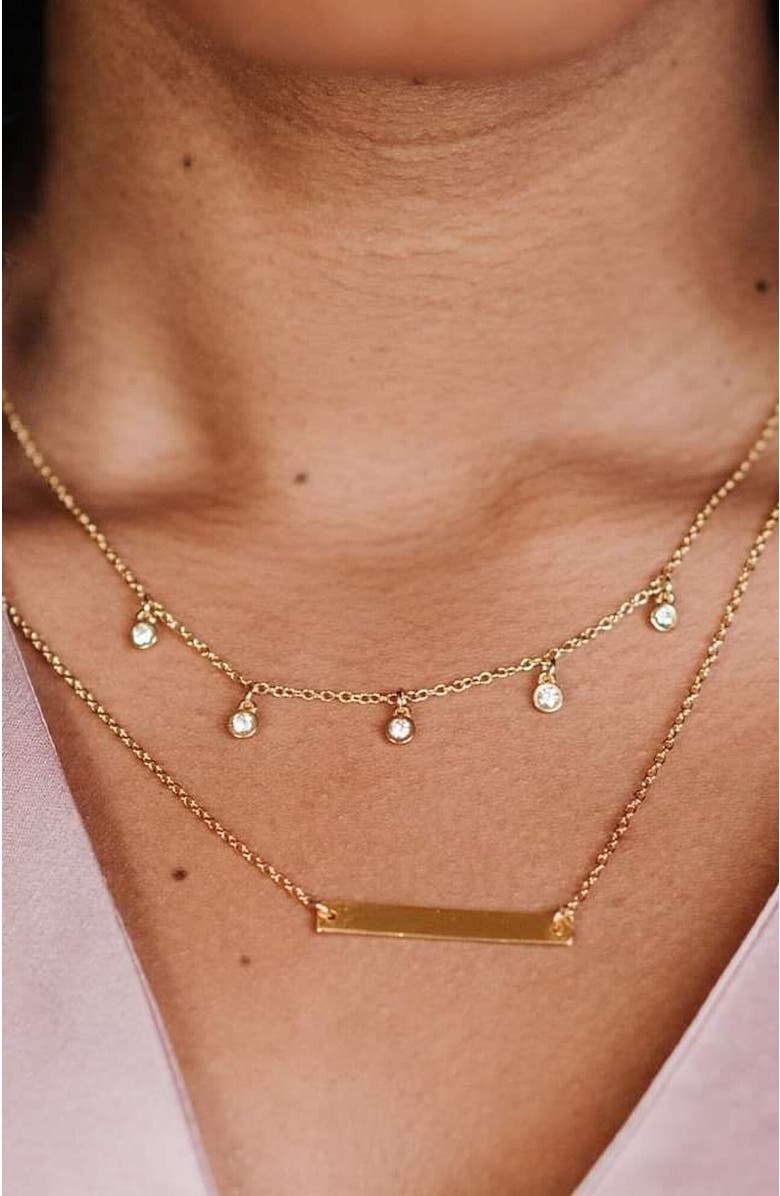 Fosterie Layered Gem Necklace, Alternate, color, Gold