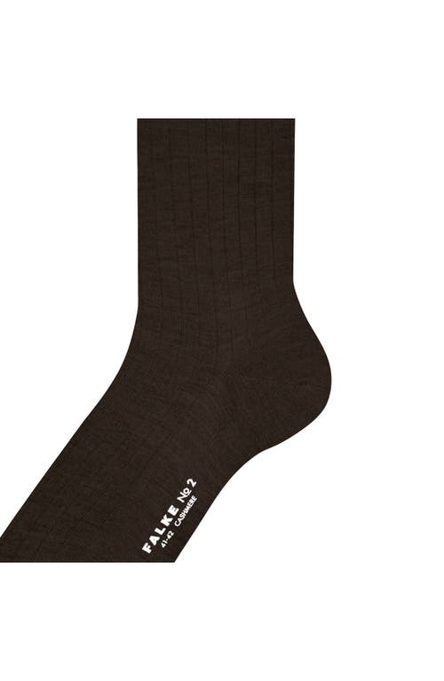 Shop Falke No. 2 Cashmere Blend Dress Socks In Brown