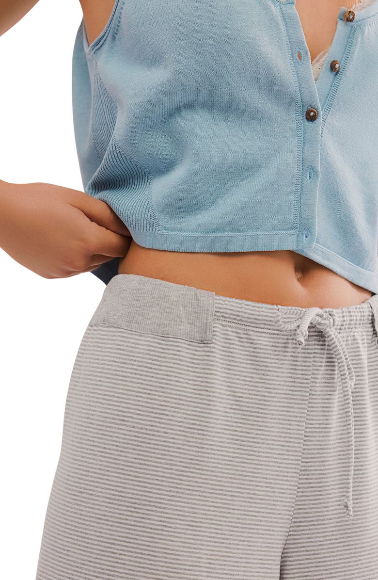 Free People Out and About Stripe Knit Wide Leg Pants, Alternate, color, Grey