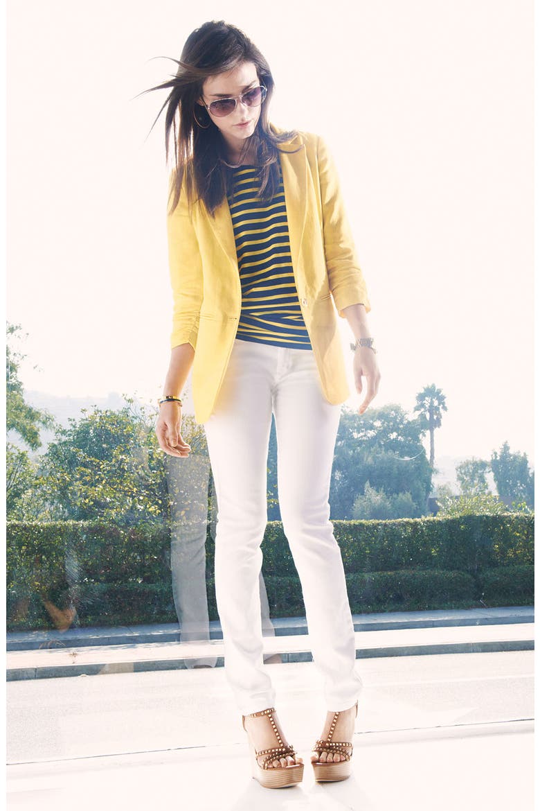 Shirred Sleeve Jacket, Alternate, color, WHITE