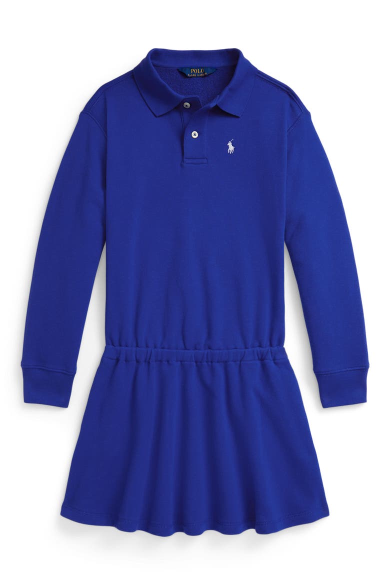 Kids' Knit Polo Dress, Main, color, NEW SAPPHIRE