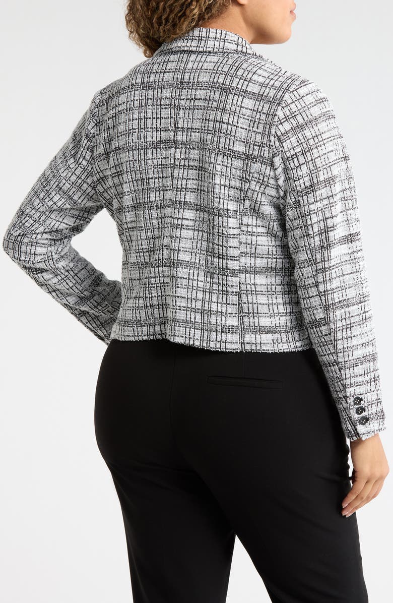 Liverpool Plaid Tweed Crop Blazer, Alternate, color, 