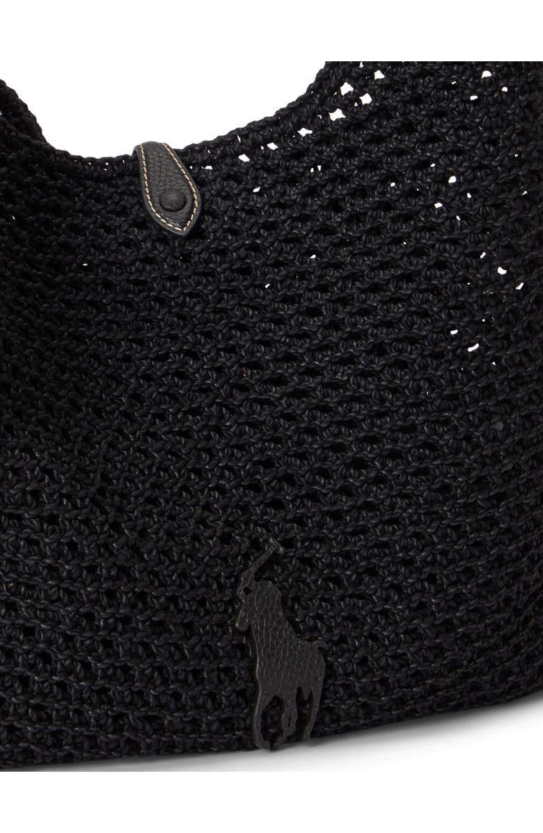 Polo Ralph Lauren Polo Play Open Weave Messenger Bag, Alternate, color, Black