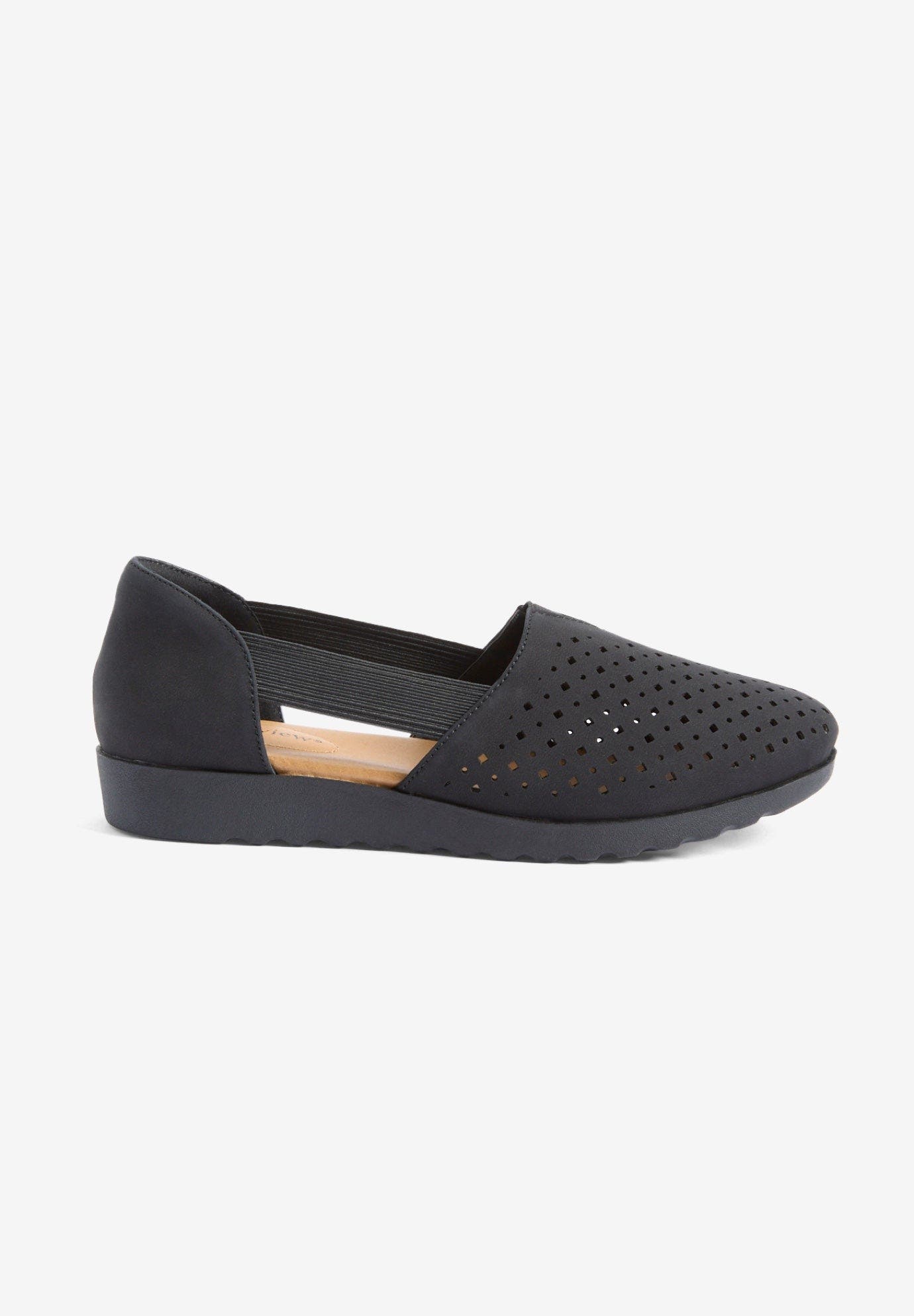 Comfortview The Zoe Slip On Flat, Alternate, color, Black