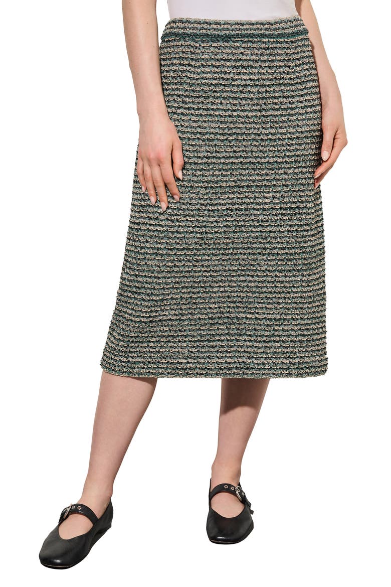 Tweed Knit Midi Pencil Skirt, Main, color, FOREST/MULTI