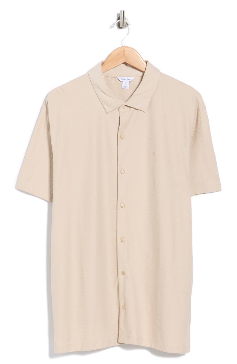 Calvin Klein Classic Fit Button Front Shirt, Main, color, White Pepper
