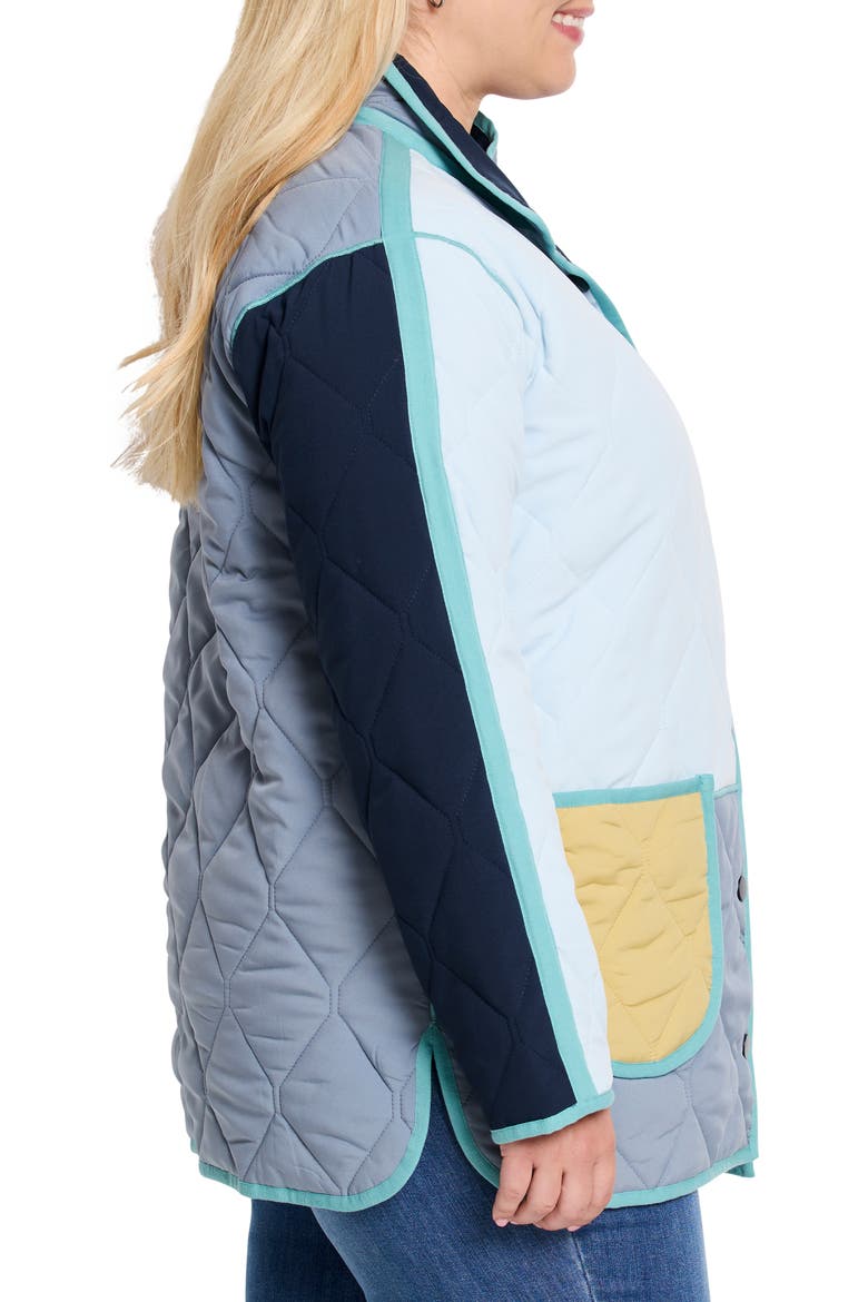 Colorblock Reversible Quilted Jacket, Alternate, color, BLUE MULTI