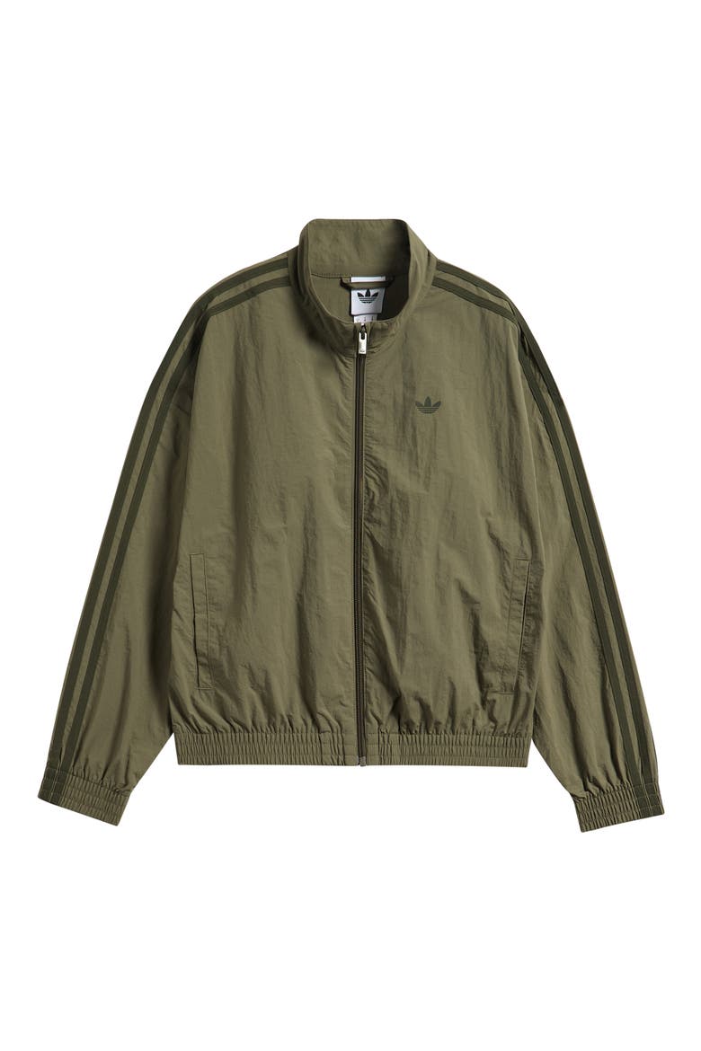 Kids' 3-Stripes Woven Jacket, Main, color, OLIVE