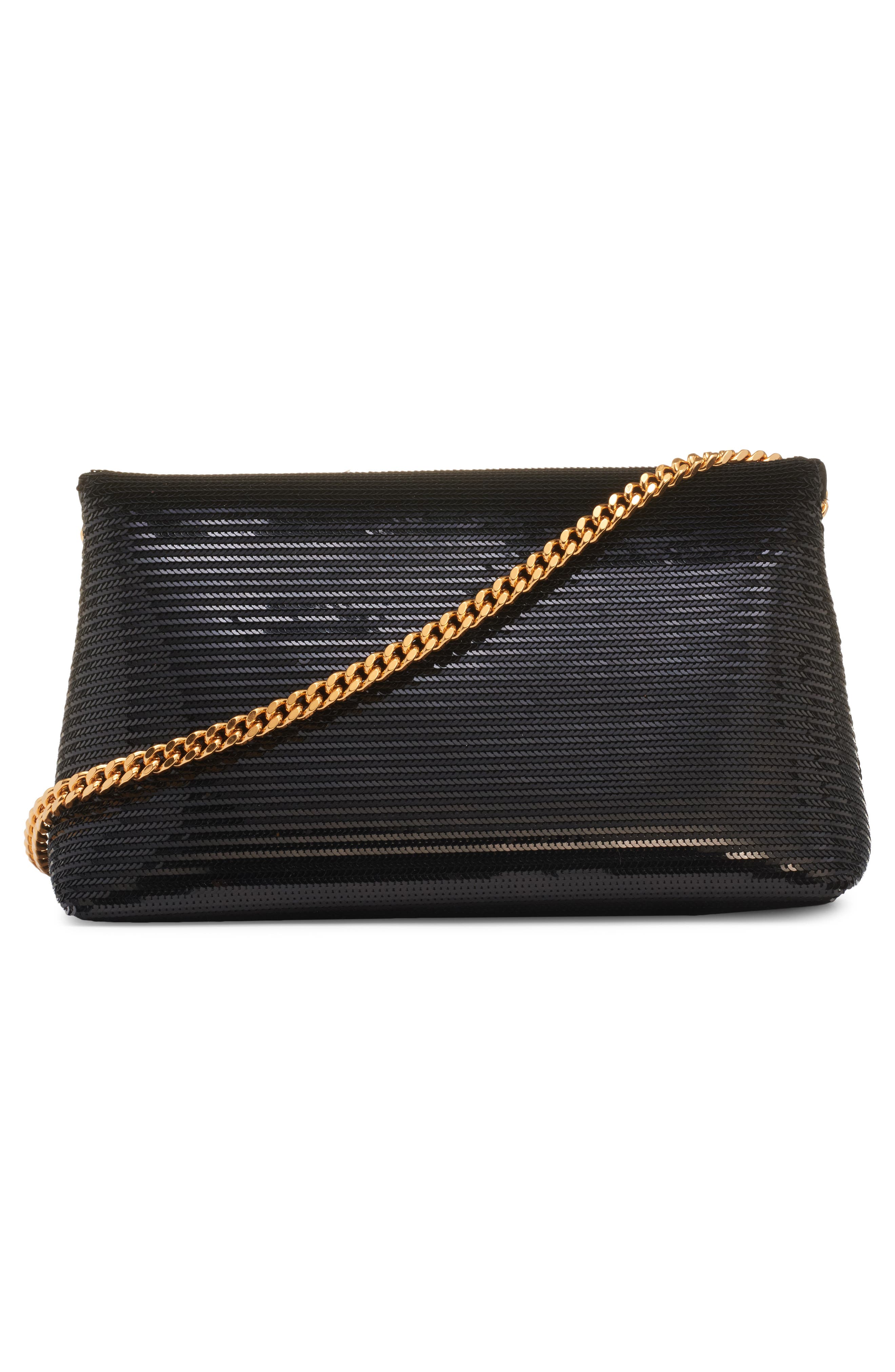 TOM FORD Mini Nobile Sequin Clutch, Alternate, color, 1N001 Black