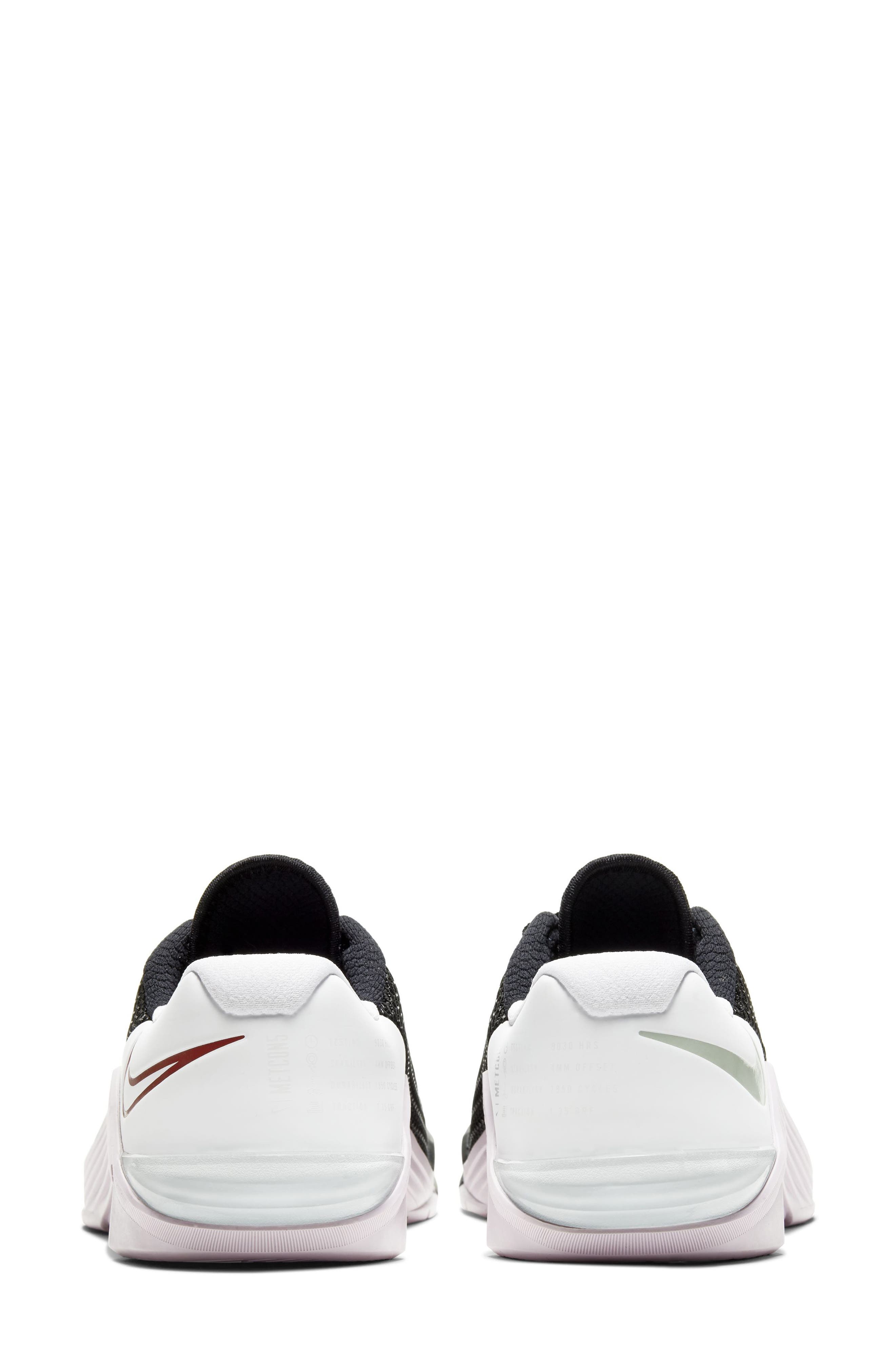 Metcon 5 Training Shoe, Alternate, color, BLACK/ PISTACHIO/ WHITE/ RED