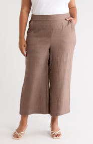 MAX STUDIO Textured Wide Leg Crop Pants