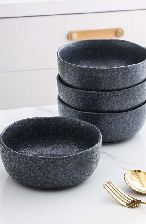 Stone Lain Tom Stoneware 4-piece Bowl Set In Blue