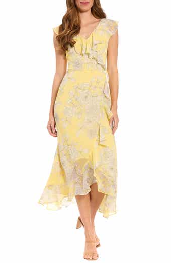 Ruffle Trim High/Low Maxi Dress