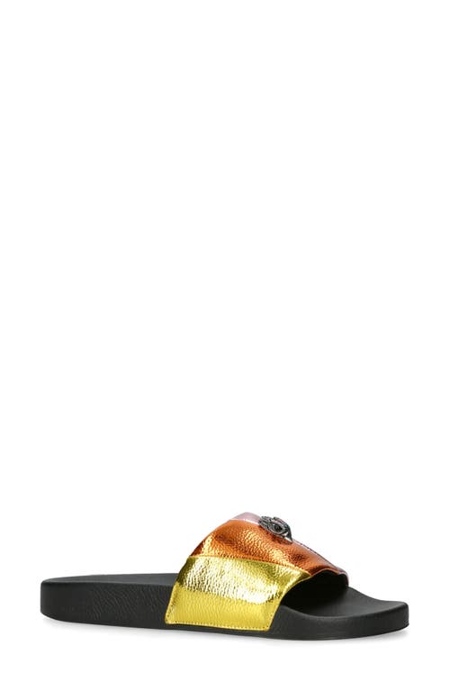 Shop Kurt Geiger London Meena Eagle Slide Sandal In Gold Multi