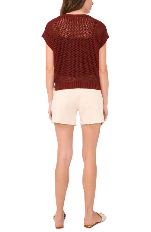 Halogenr Halogen(r) Open Stitch Cotton Crop Sweater Vest