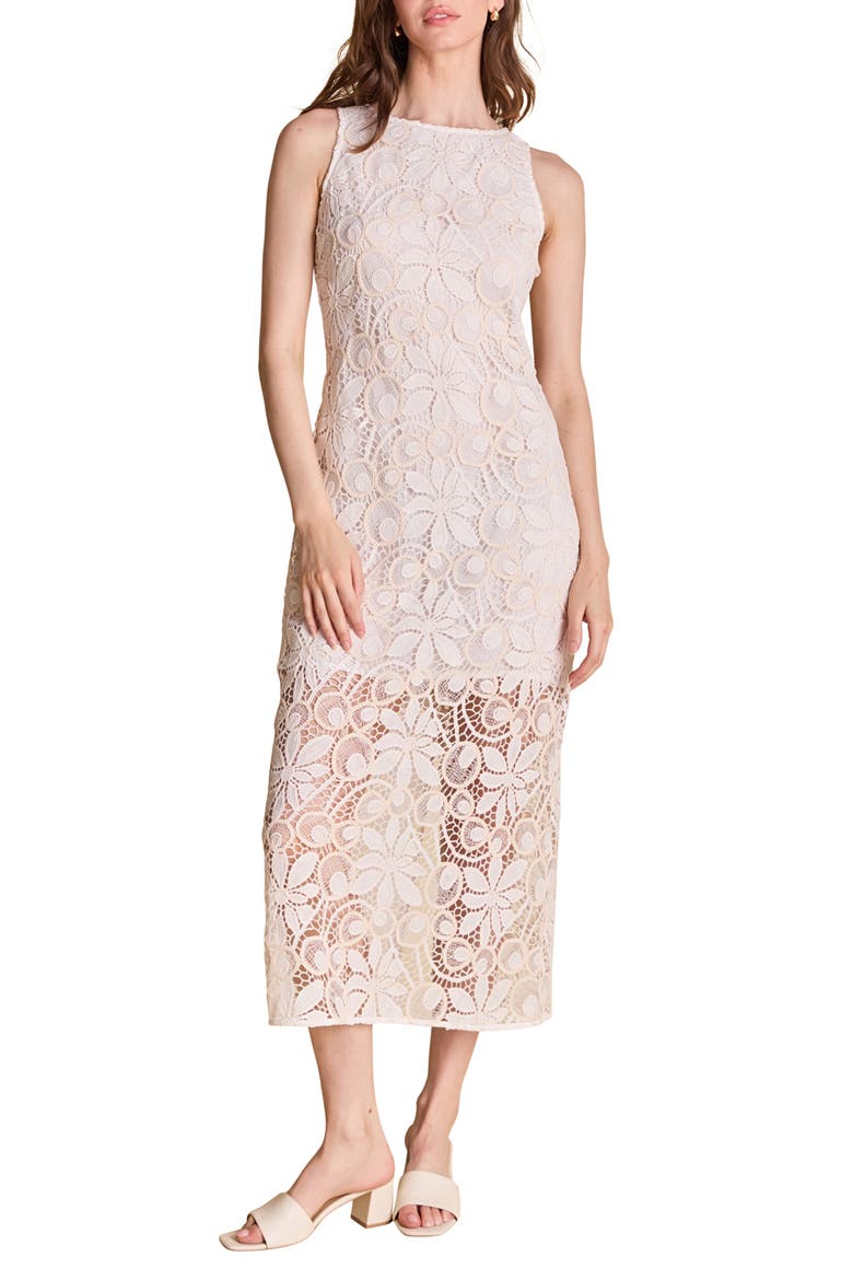 Lace Sleeveless Maxi Dress, Main, color, WHITE