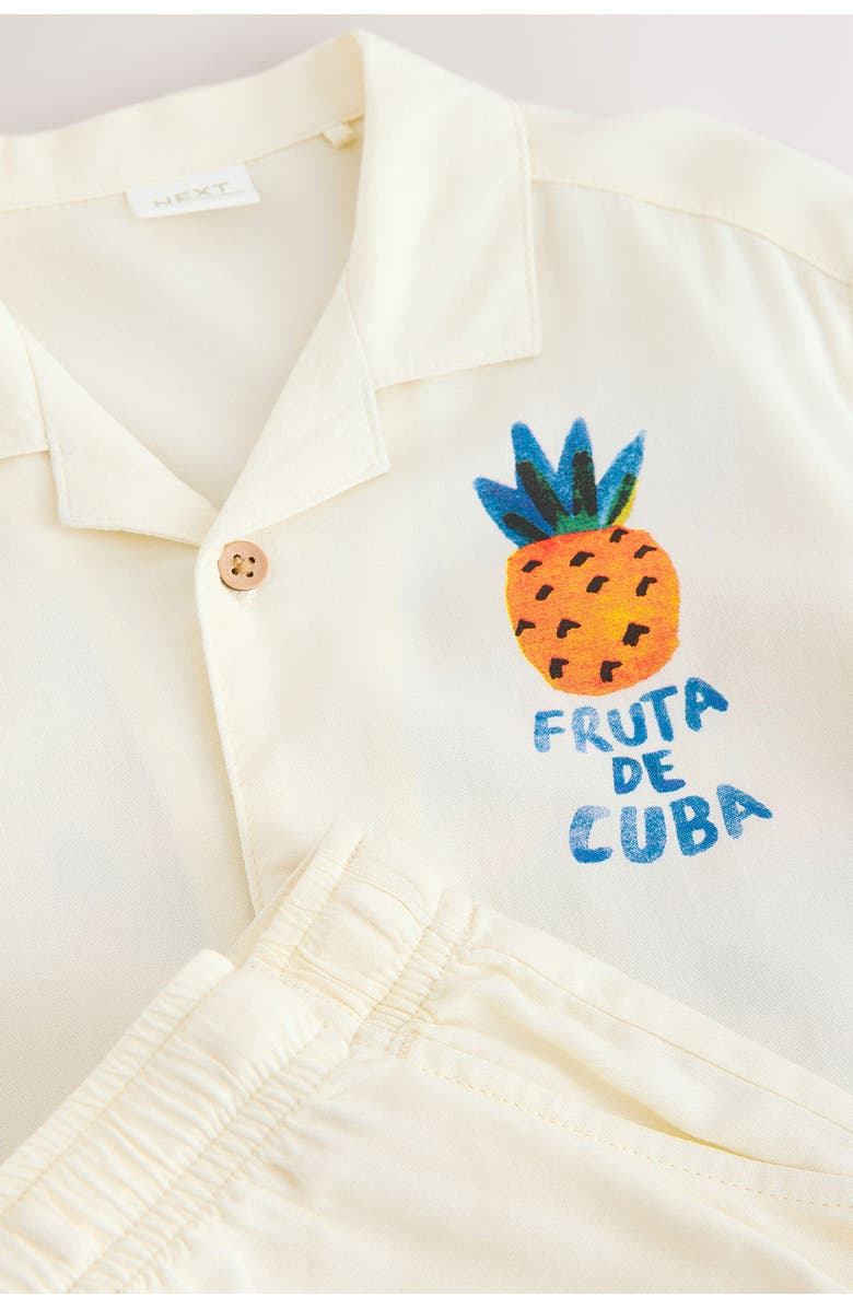 NEXT Kids' Havana Camp Shirt & Shorts Set, Alternate, color, Neutral