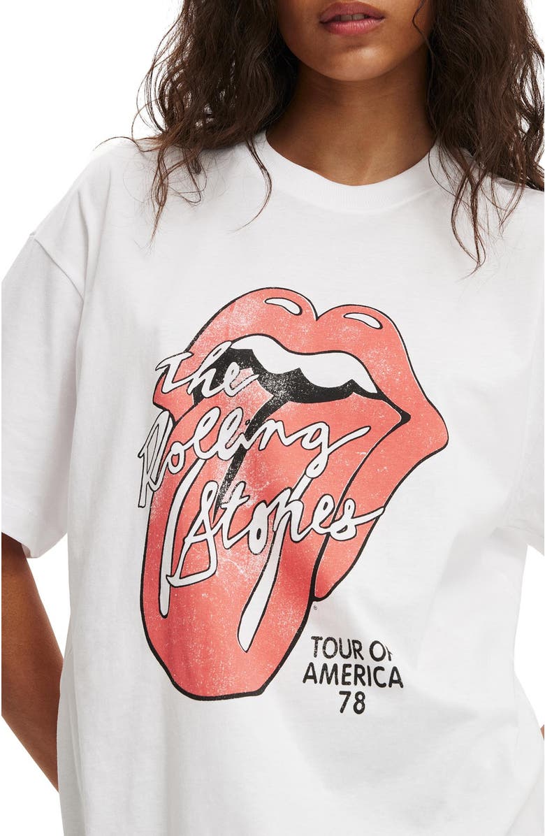 Cotton On Women's The Lcn Music Boxy Graphic Tee, Alternate, color, Rolling Stones America 78