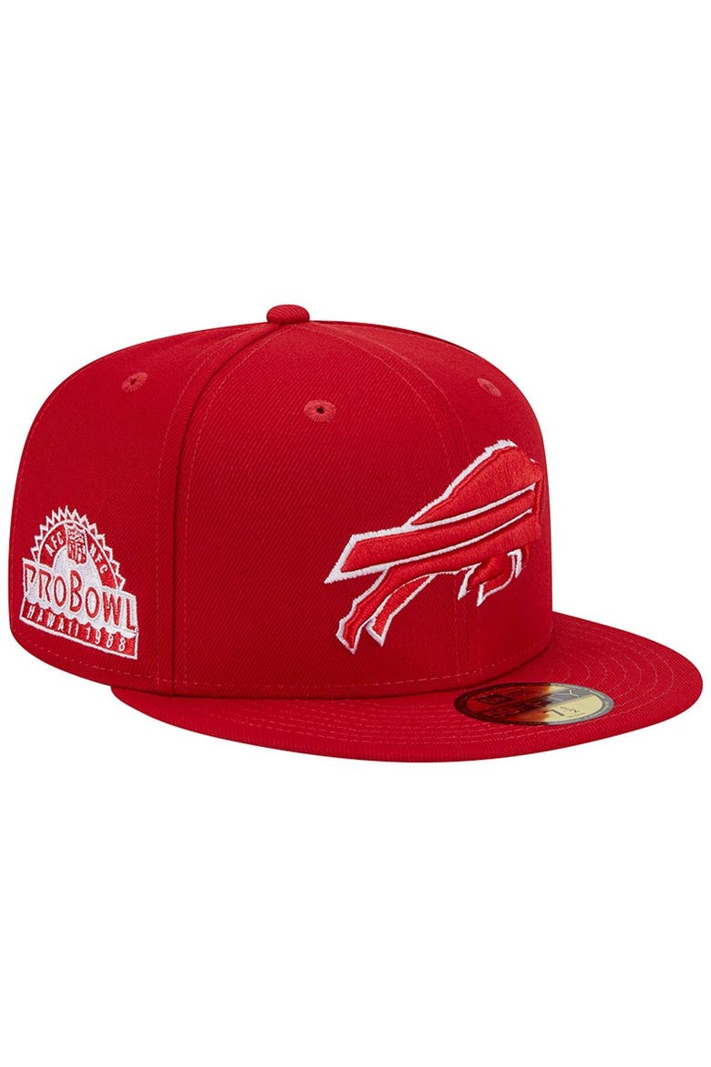 Men's New Era Scarlet Buffalo Bills 1998 Hawaii Pro Bowl Main Patch 59FIFTY Fitted Hat, Main, color, Scarlet