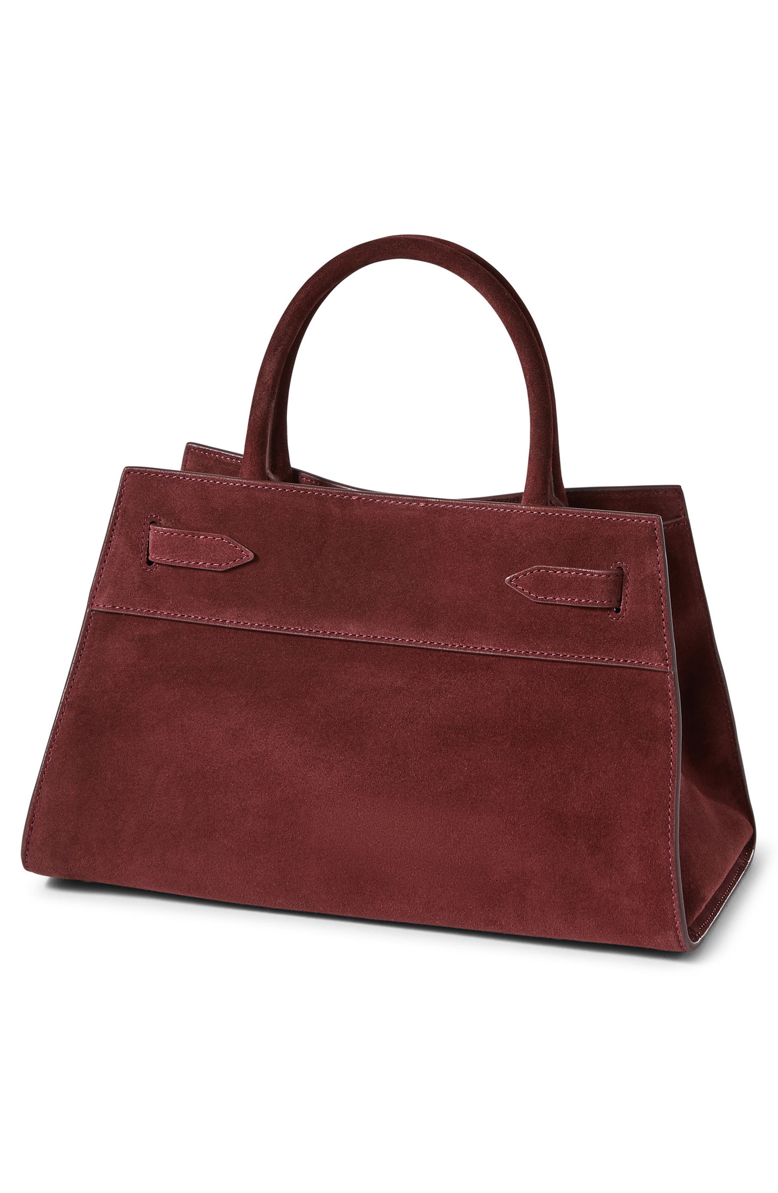 Veronica Beard Dash Suede Top Handle Bag, Alternate, color, Raisin
