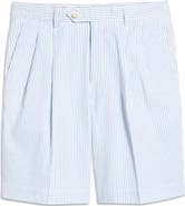 Berle Pleated Seersucker Shorts
