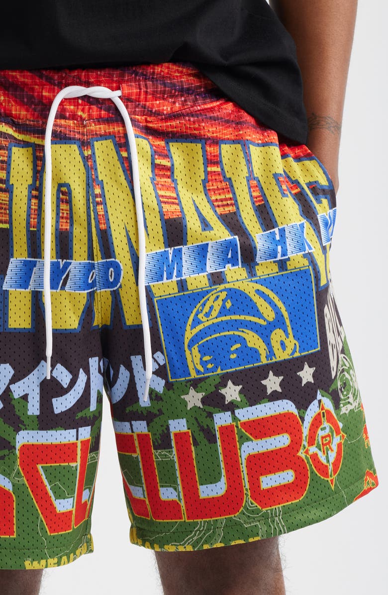 Billionaire Boys Club Compass Mesh Drawstring Shorts, Alternate, color, White