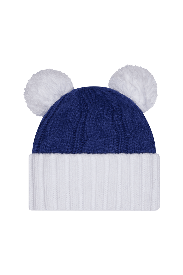 Women's New Era  Royal Pitt Panthers Tonal Cuffed Knit Hat with Double Poms, Alternate, color, Royal