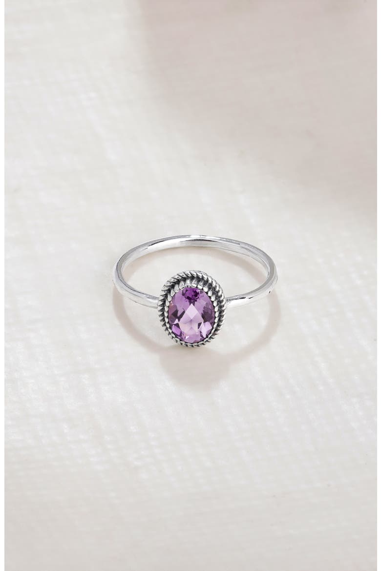 Oval Solitaire Ring, Alternate, color, PURPLE