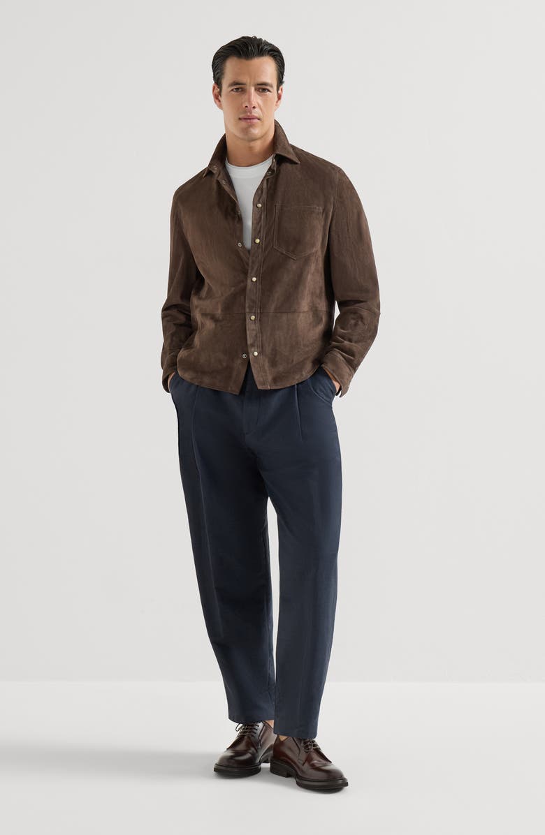 Brunello Cucinelli T-shirt with faux-layering, Alternate, color, White