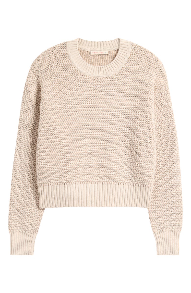 Marine Layer Robin Text Crewneck Sweater, Alternate, color, Almond