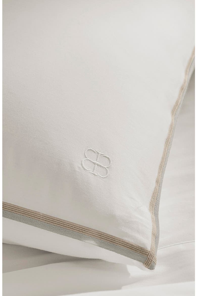 Trielle Percale Duvet Cover & Shams Set, Alternate, color, WHITE/ PEWTER/ OAK