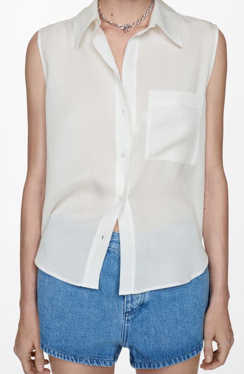 MANGO MANGO SLEEVELESS BUTTON-UP SHIRT 