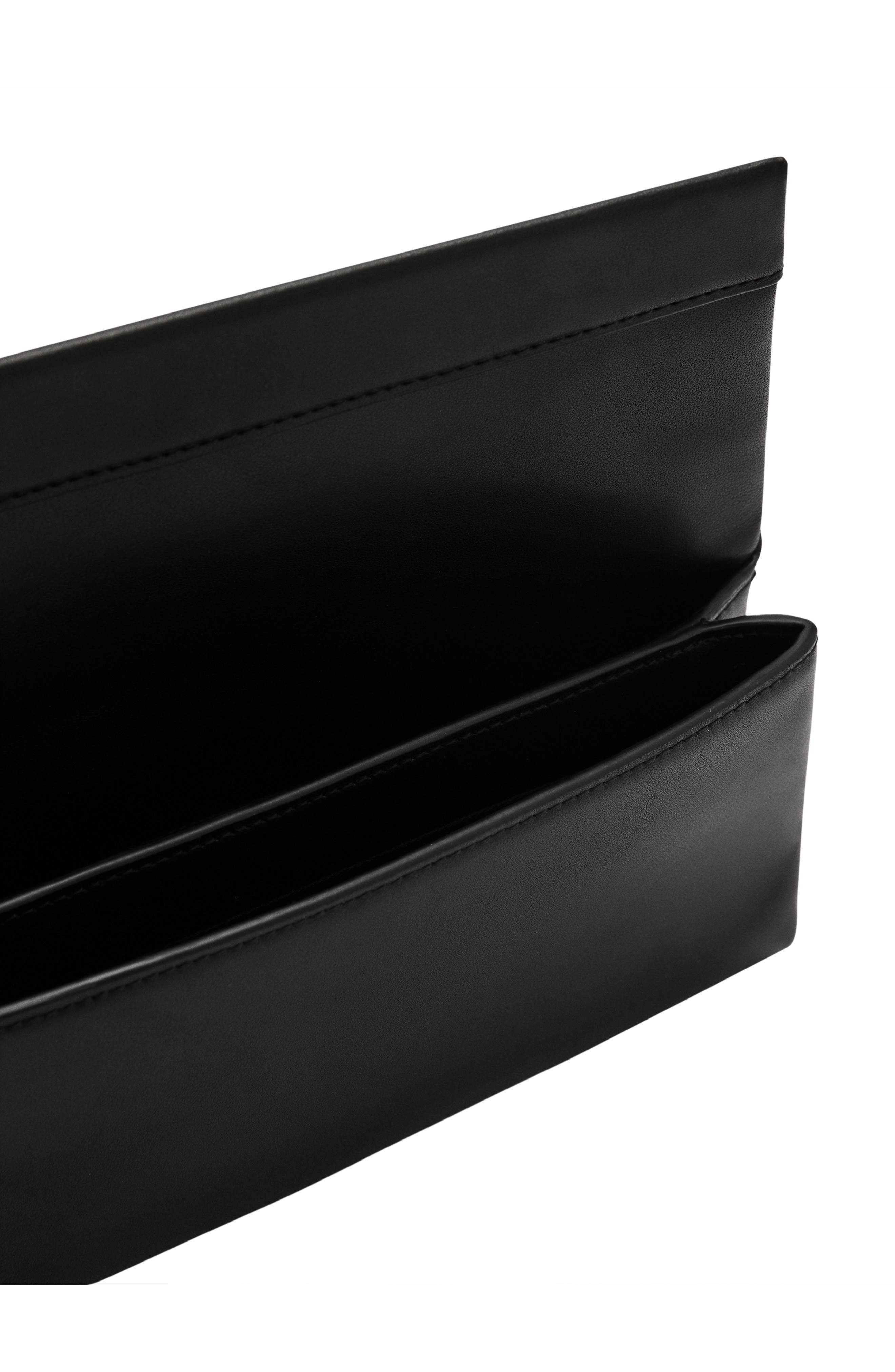 MANGO Leather Flap Clutch, Alternate, color, 