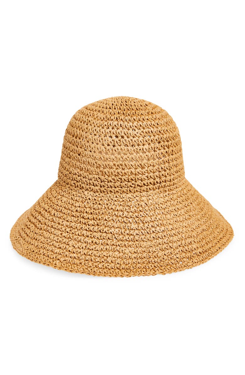 Faherty Floppy Straw Sun Hat, Main, color, Salt