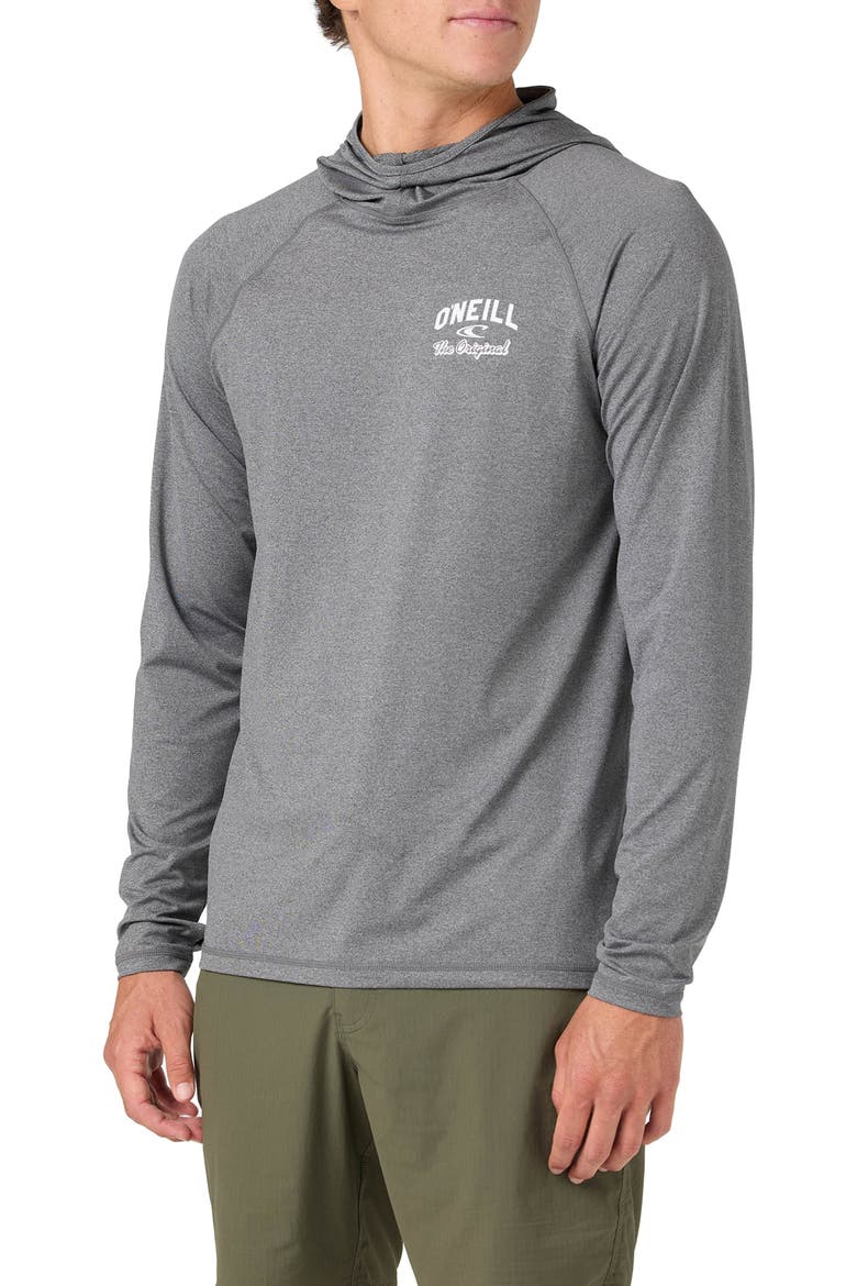 Mascot UPF Long Sleeve Hooded Rashguard Pullover, Alternate, color, GARGOYLE MELANGE