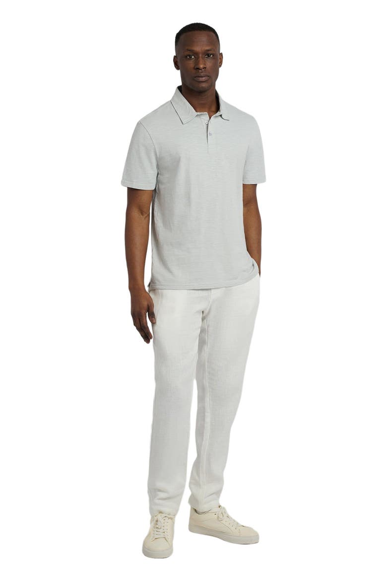 Slub Short Sleeve Polo, Main, color, LIGHT GRAY