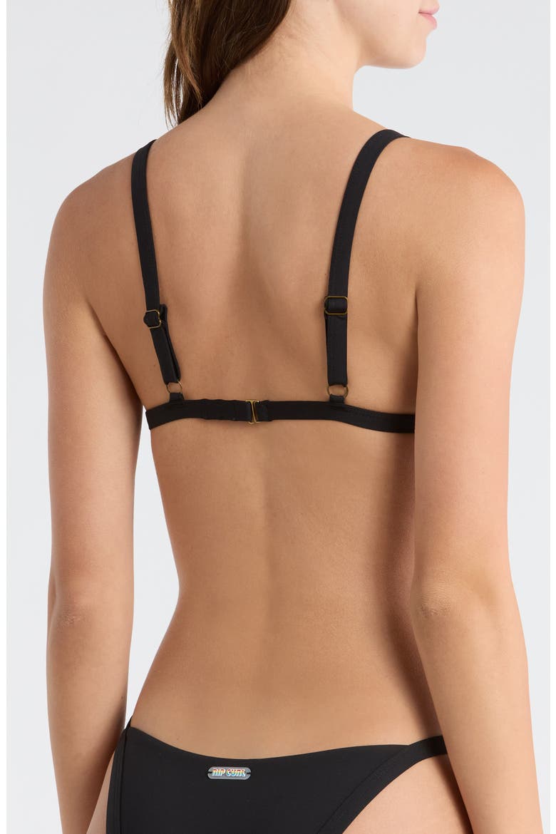 Surf Stripe Triangle Bikini Top, Alternate, color, BLACK