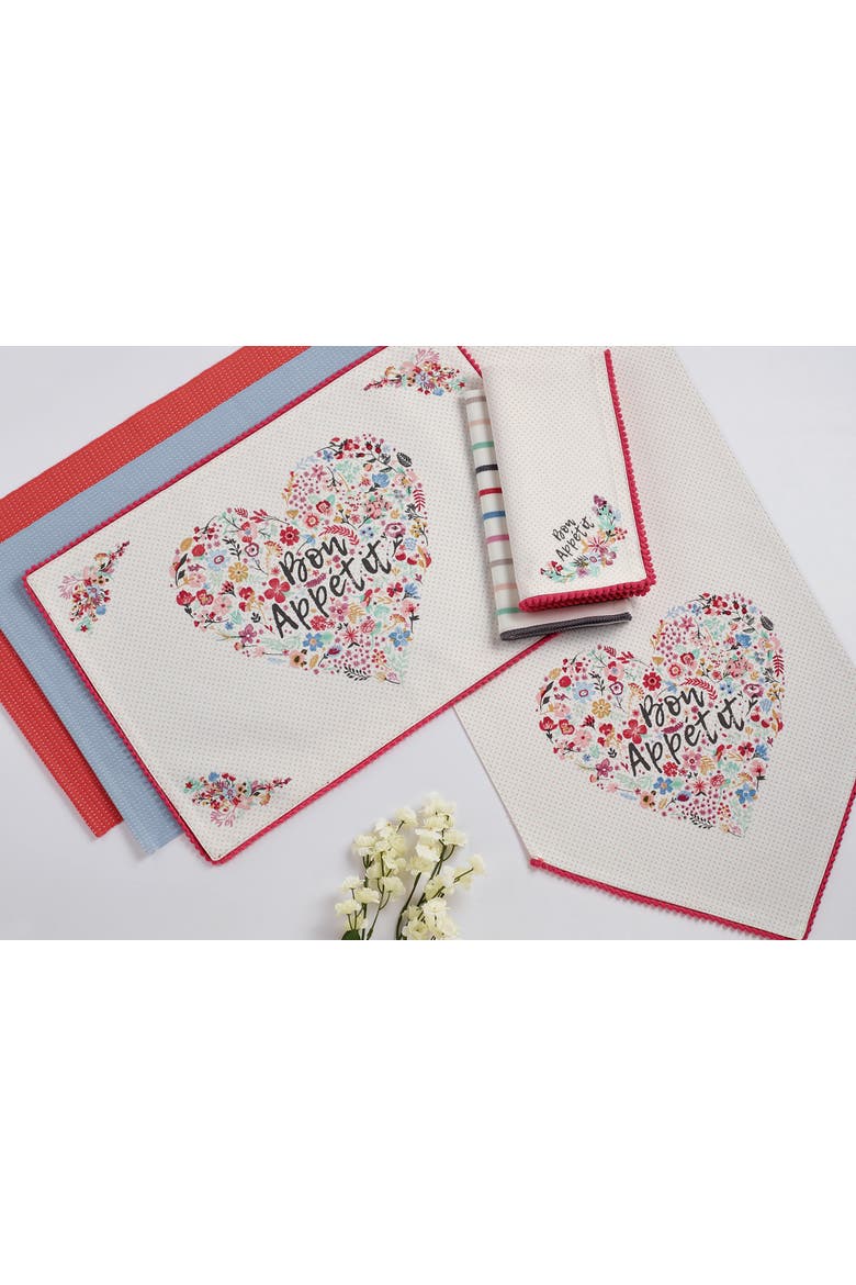 Pink Begonia Dobby Dots Placemat Set/6, Alternate, color, Pink Begonia