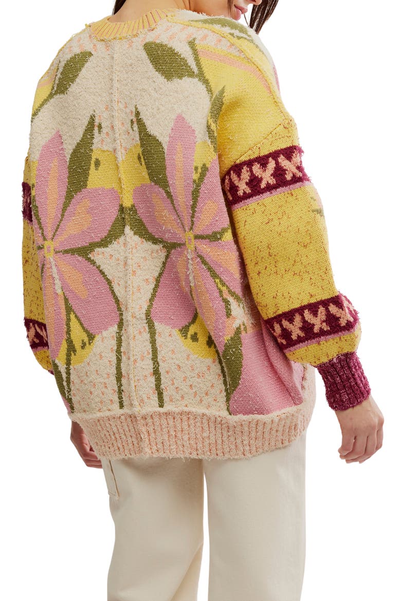 Bali Tropical Garden Cotton Blend Cardigan, Alternate, color, TROPICAL COMBO
