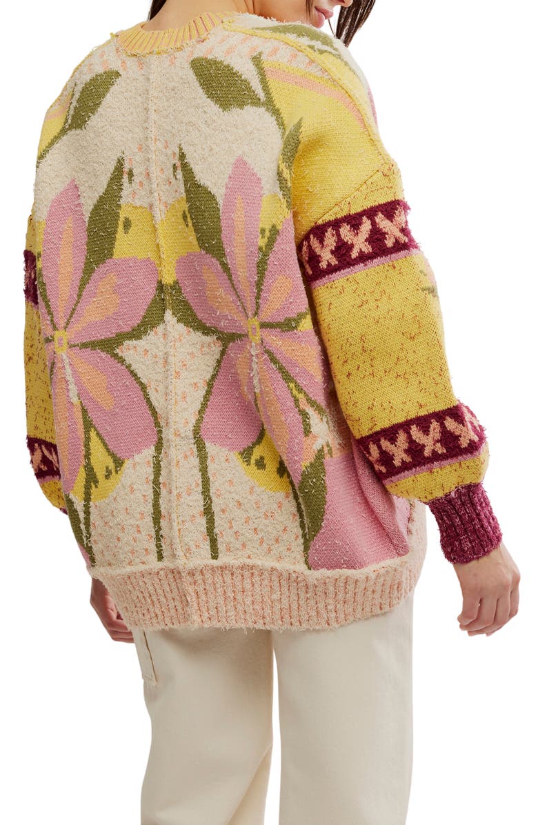 Free People Bali Tropical Garden Cotton Blend Cardigan, Alternate, color, Tropical Combo