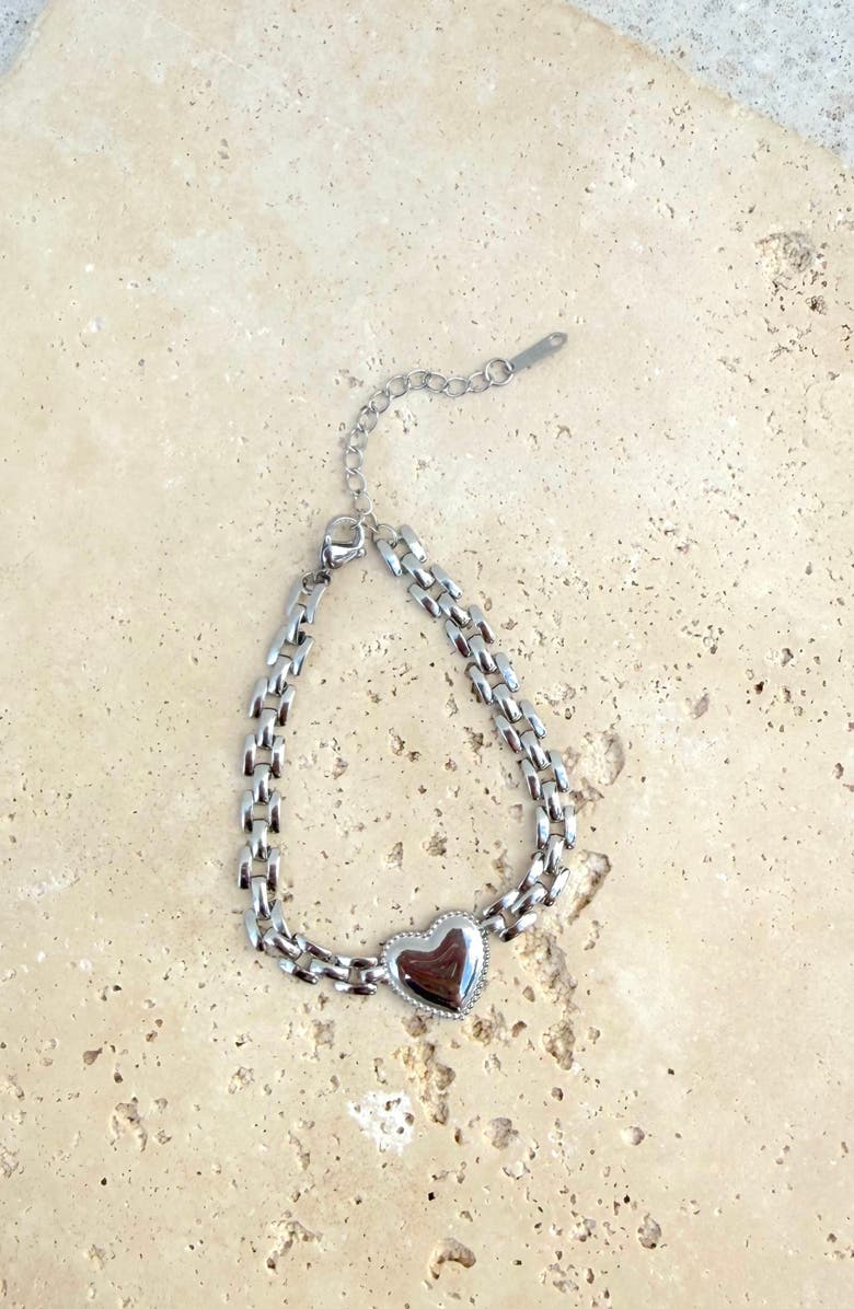 Adornia Heart Pendant Bracelet, Alternate, color,