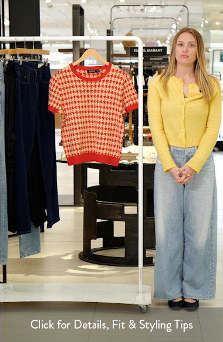 Houndstooth Short Sleeve Sweater, sales video thumbnail