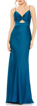 Ieena for Mac Duggal Tie Front Dress with Keyhole Detail Dress