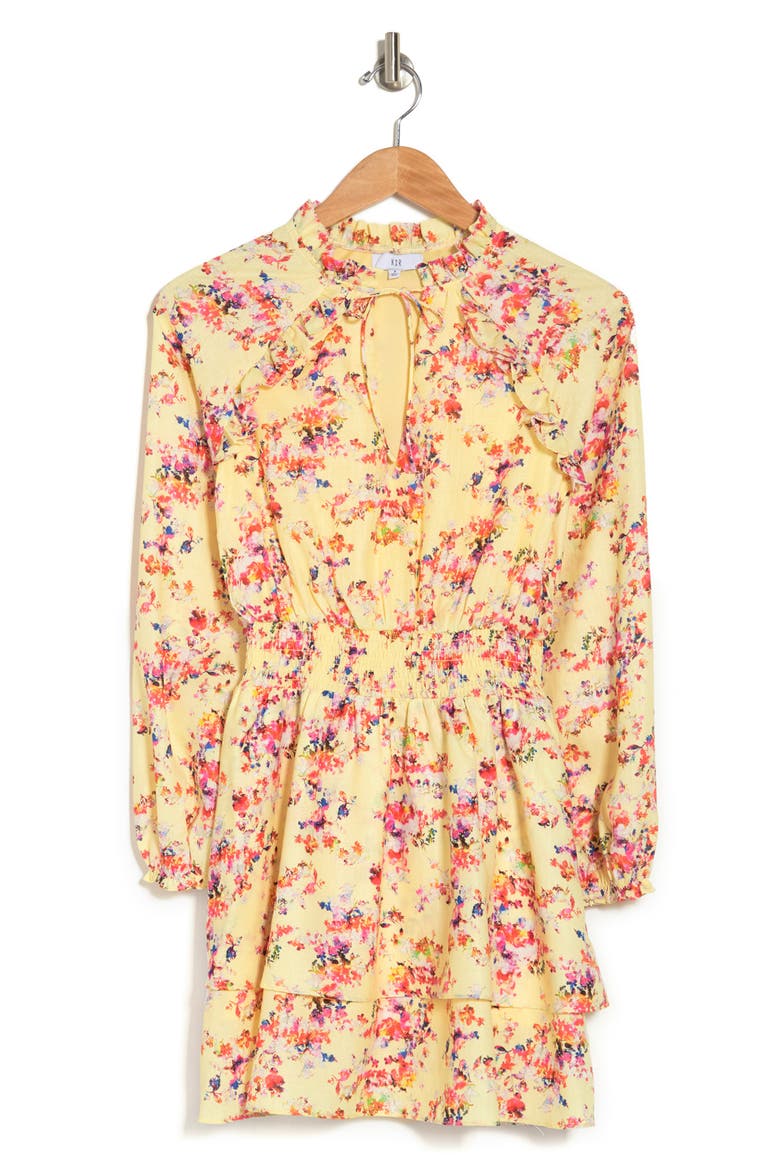 Valentina Mini Dress, Alternate, color, VANILLA YELLOW MULTI