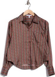 Derek Lam 10 Crosby Estrella Geometric Print Cropped Shirt