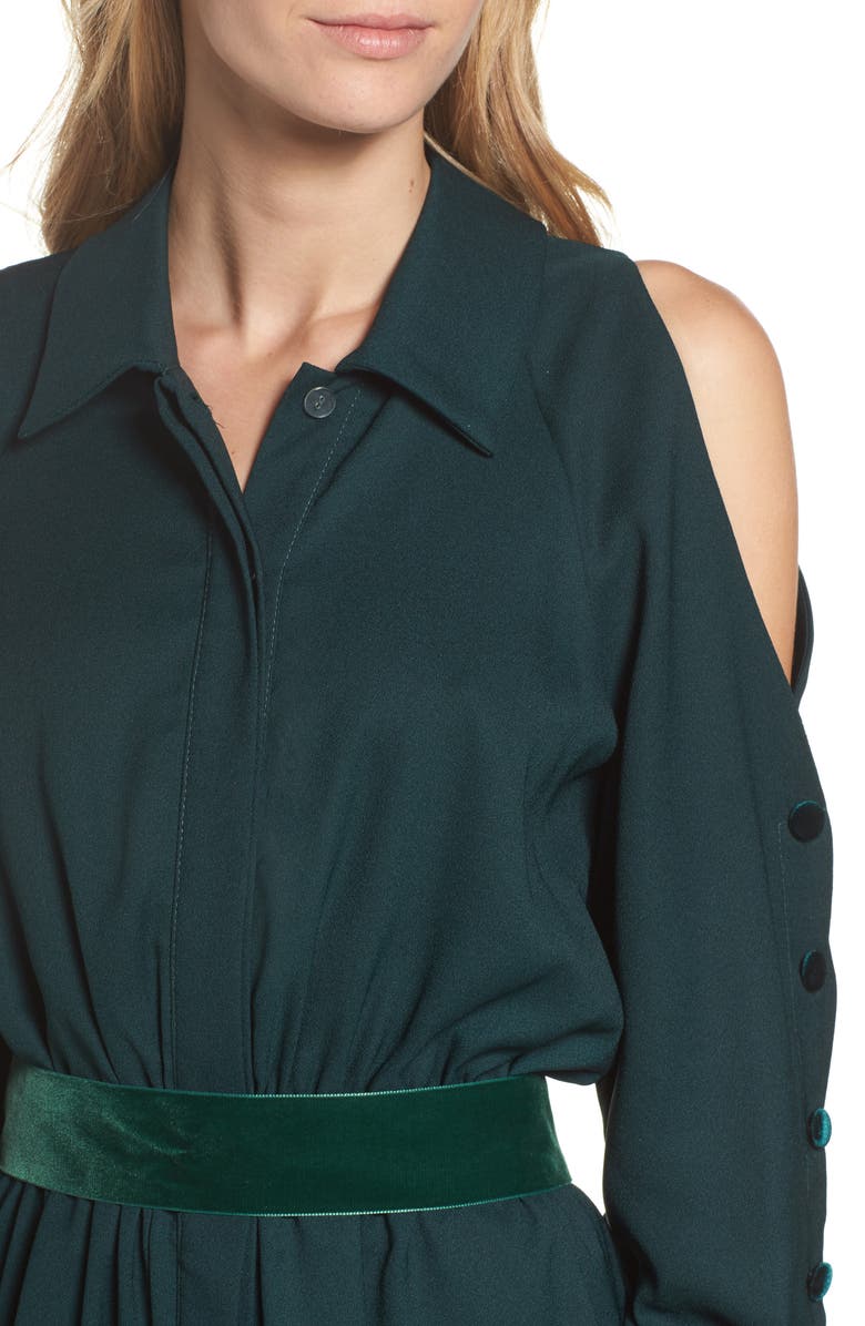 Eliza J Cold Shoulder Shirtdress, Alternate, color, 