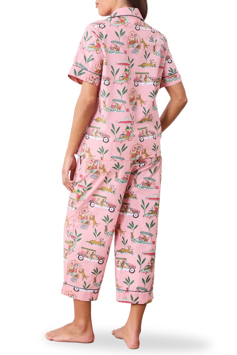Piped Organic Cotton Pajamas, Alternate, color, PEACH DAIQUIRI