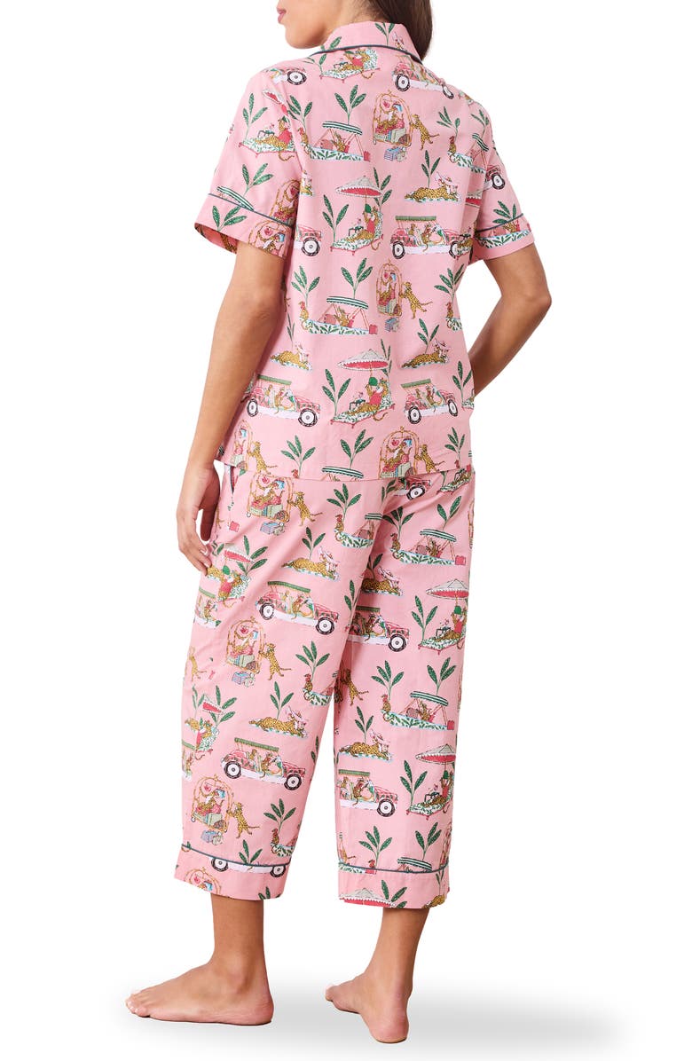 Printfresh Piped Organic Cotton Pajamas, Alternate, color, Peach Daiquiri